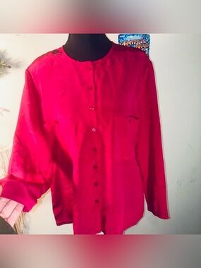 Elegant Vintage Gailord Fuchsia Button-Down Shirt for Women (14)